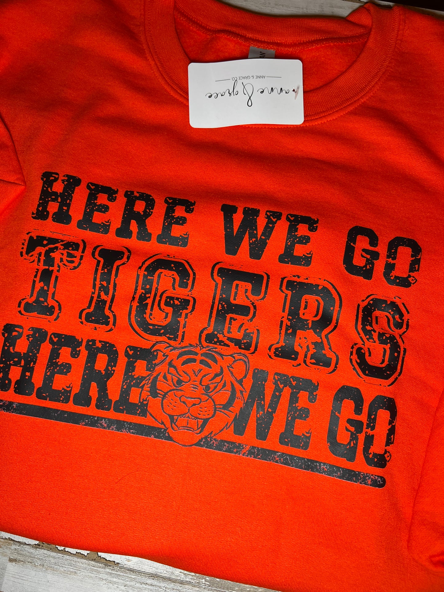 Here we go Tigers, Here we go! Orange Crewneck