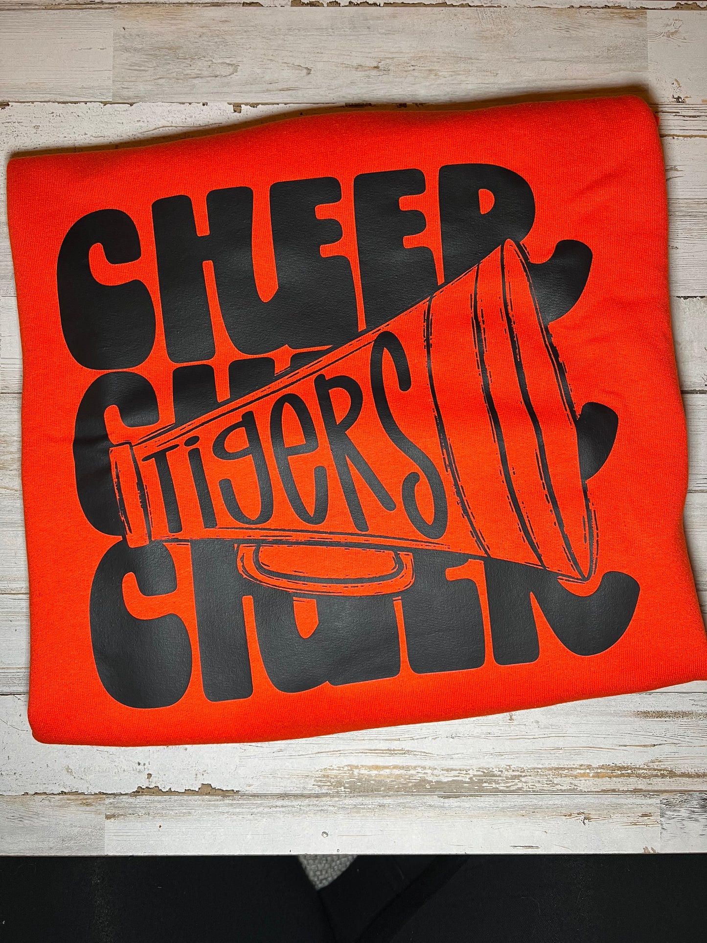 Tigers CHEER, Orange and black crewneck