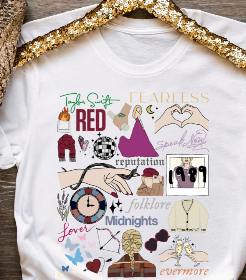 Eras Collage Tee on Comfort Colors