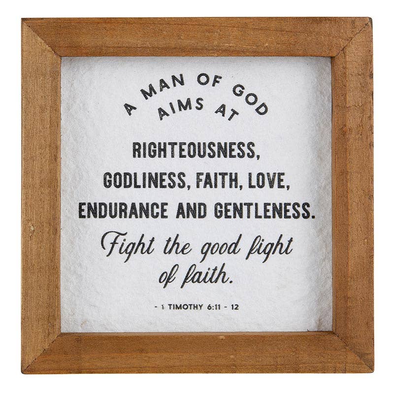 5x5 Tabletop Decor Timothy 6:11-12, 1 left!