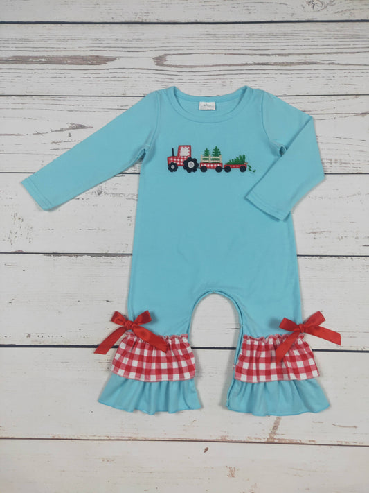 Baby Christmas Tree Appliqué Romper: 0-3M