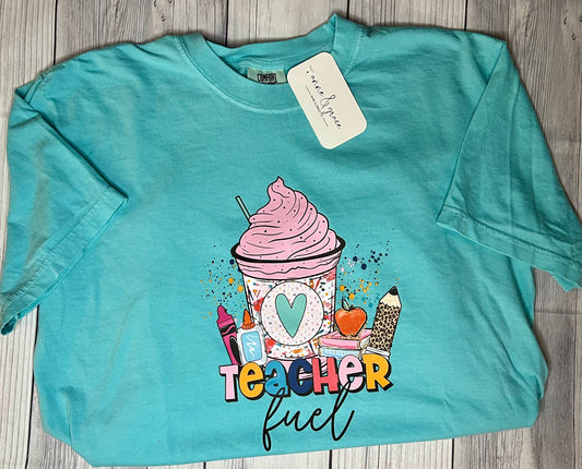 Teacher Fuel tee on Comfort Colors t shirt