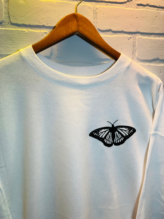 If You Can Read This… white crew neck (butterfly left chest)