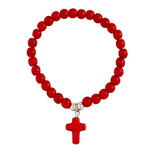 Cross Bracelet - Christmas Red