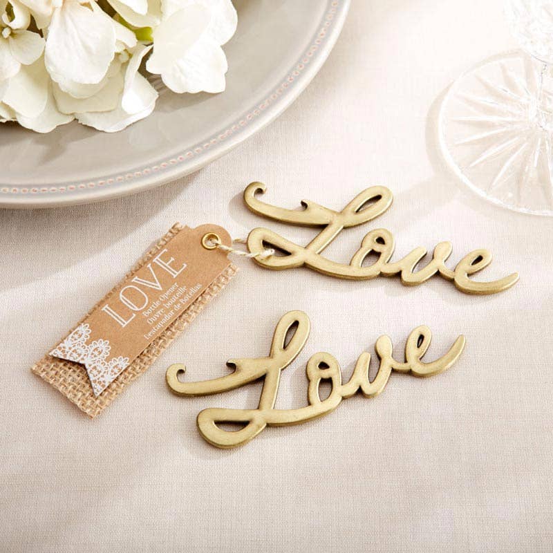 Love Antique Gold Bottle Opener