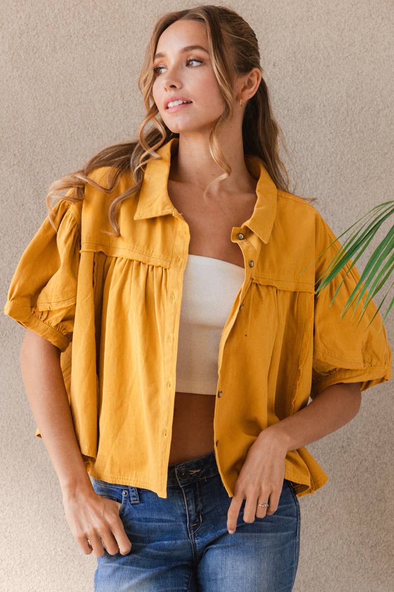 Mustard Cotton Twill Jacket