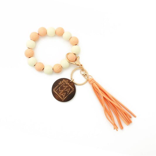 Mother's Day wood Bead Bracelet Keychain Bangle