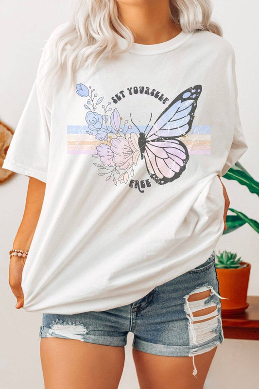 The Set Yourself Free Oversized Graphic Tee