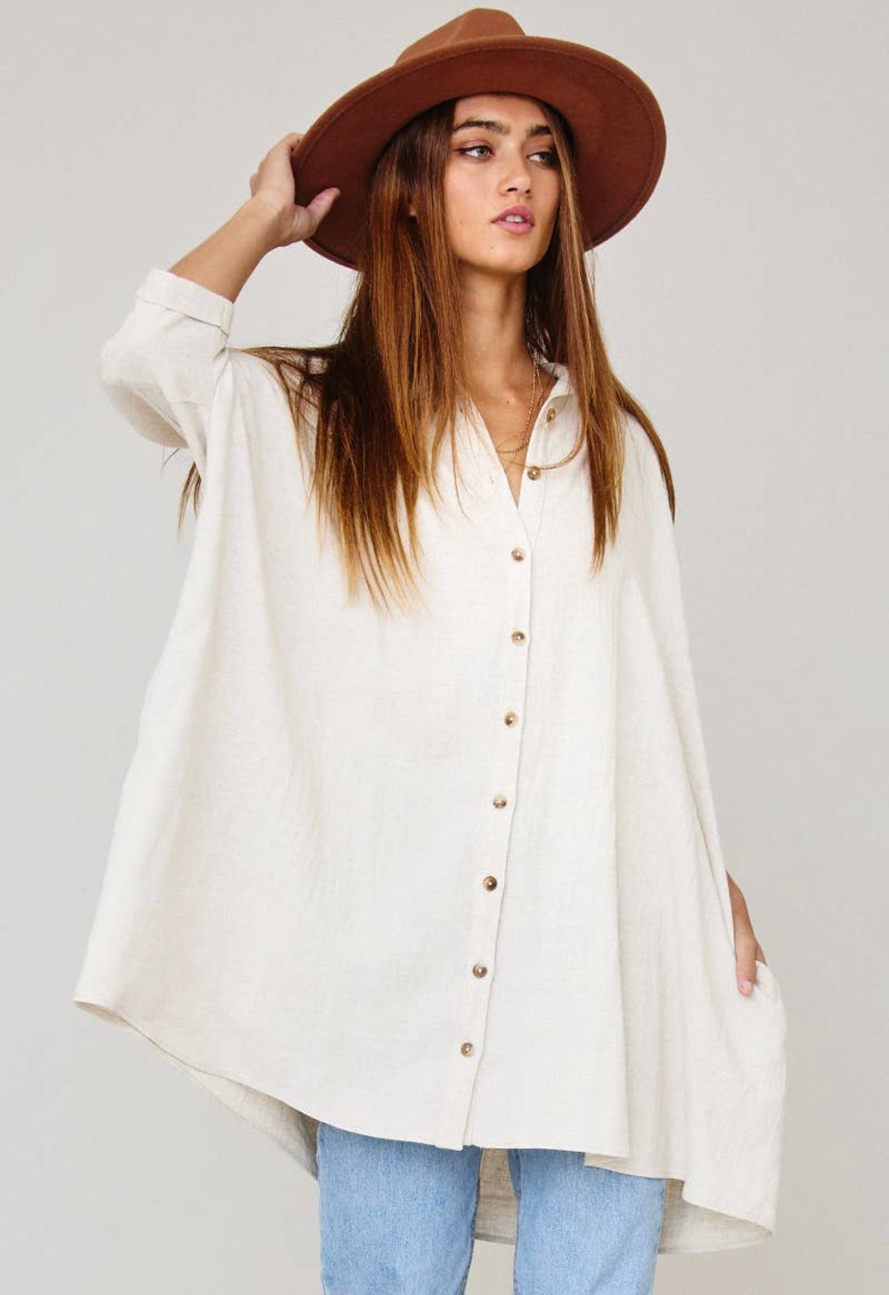 White Linen Extra Oversized Short Sleeve